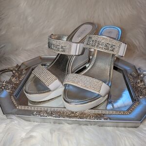 Guess Shimmering Silver Heels